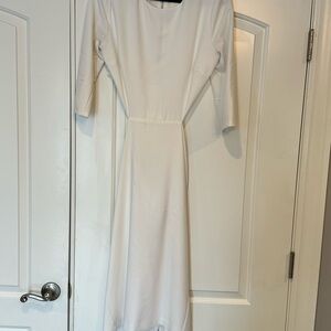 NY&Co. Cutout White Long Sleeve Dress